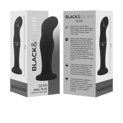 Sean plug anal premium silicone noir – Black & Silver