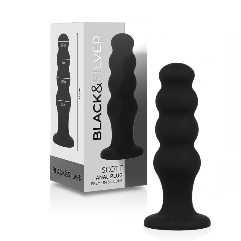 Plug anal en silicone scott premium noir – Black & Silver