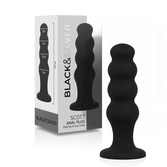 Plug anal en silicone scott premium noir – Black & Silver
