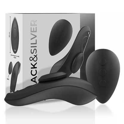 Vibrateur culotte vibrante rechargeable en silicone preston noir – Black & Silver
