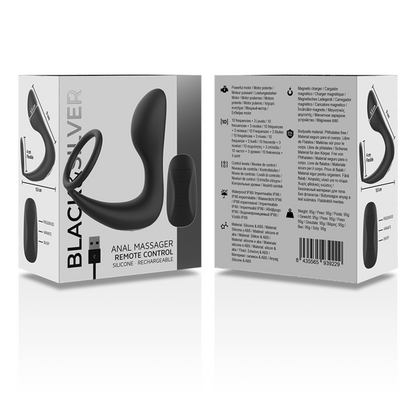 Masseur anal télécommande rechargeable silicone noir – Black & Silver