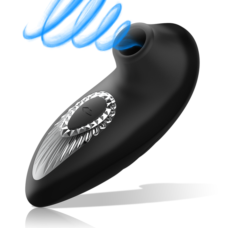 Drake deluxe sucking vibe rechargeable silicone noir – Black & Silver