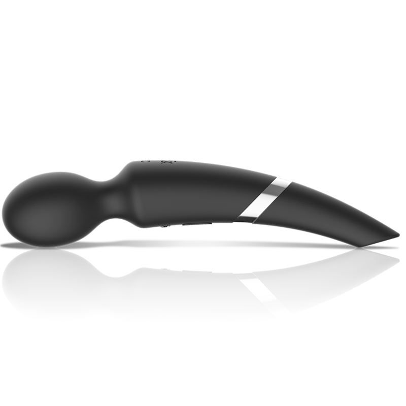 Vibrateur baguette et ventouse beck 2 en 1 silicone – Black & Silver