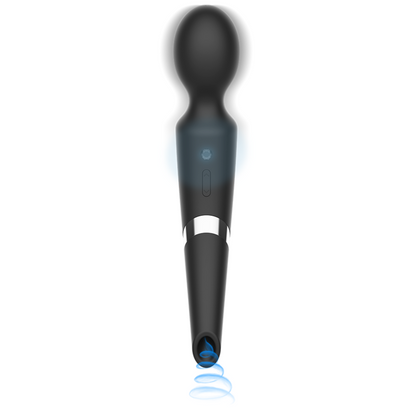 Vibrateur baguette et ventouse beck 2 en 1 silicone – Black & Silver