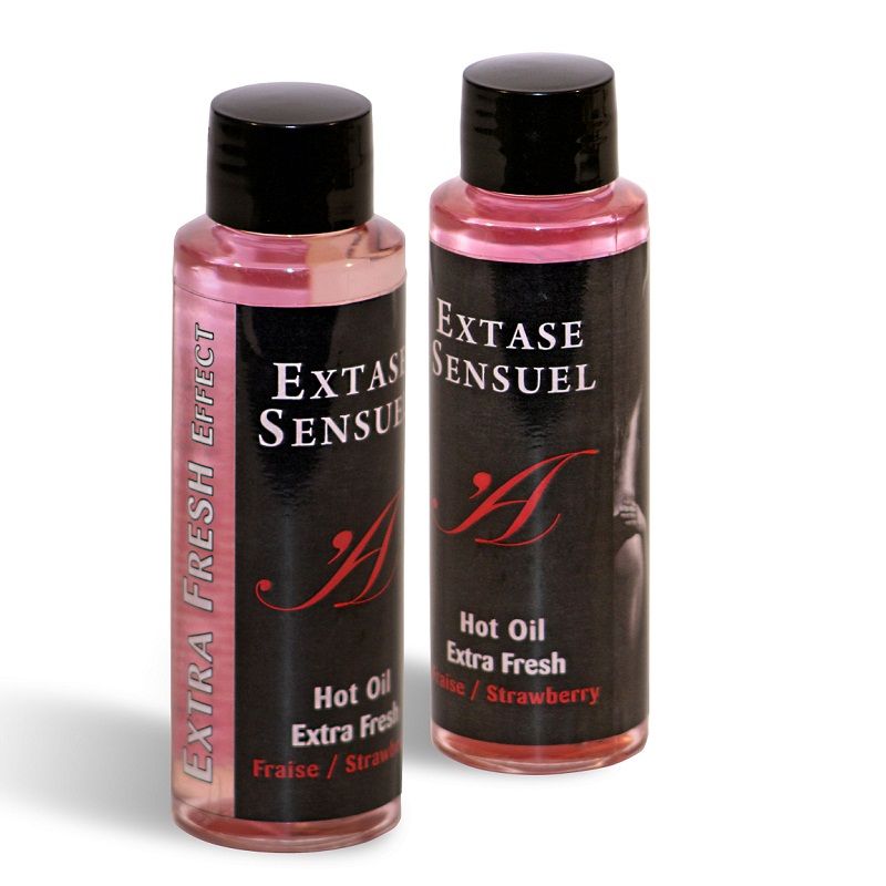 SENSUAL EXTASE - HUILE DE MASSAGE EFFET FRAISE EXTRA FRAÎCHE 100 ML