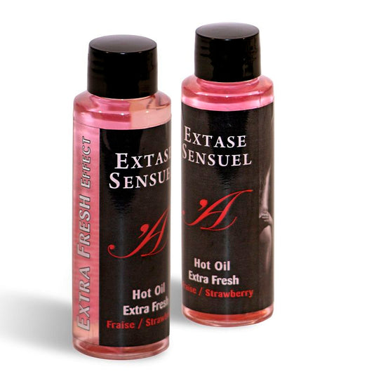 SENSUAL EXTASE - HUILE DE MASSAGE EFFET FRAISE EXTRA FRAÎCHE 100 ML