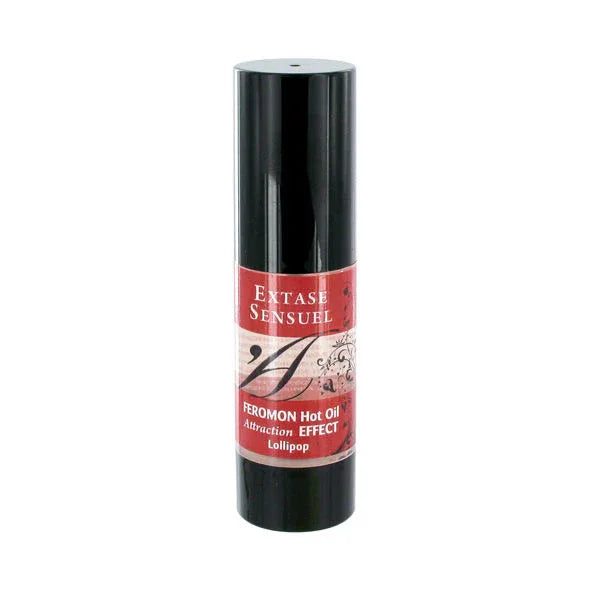 Extase Sensual – Huile de Massage Effet Chauffant aux Phéromones Sucettes 30 ml