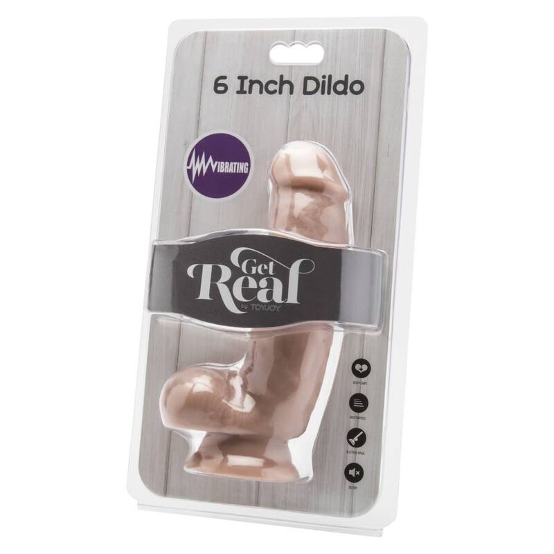GET REAL - DILDO DE 12 CM CON PERLAS VIBRADORAS SKIN