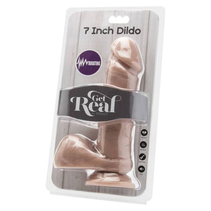GET REAL - DILDO DE 18 CM CON PERLAS VIBRADORAS SKIN