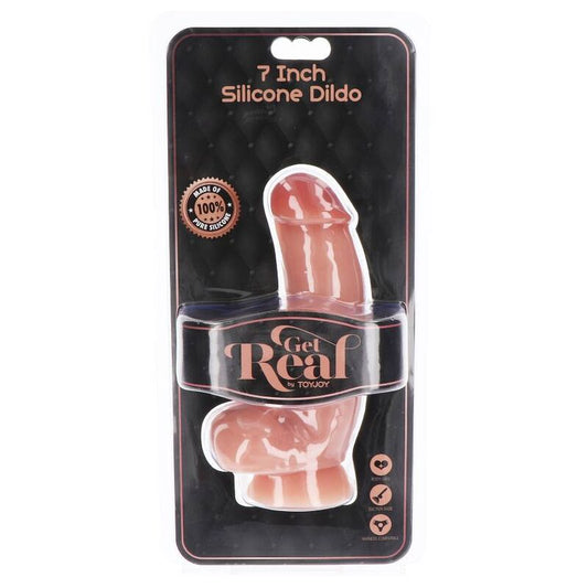 GET REAL - GODE IN SILICONE 18 CM AVEC BALLES PEAU