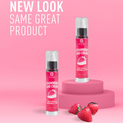 SECRETPLAY - LUBRIFIANT 2-1 EFFET CHALEUR FRAISE &amp; CRÈME 50 ML