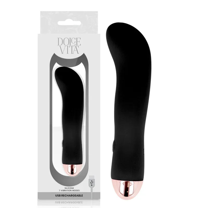 Dolce Vita – Vibrateur Rechargeable Deux Noir 7 Vitesses