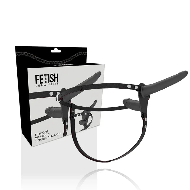 Fetish Submissive Harness – Vibrateur Noir Double Pénétration