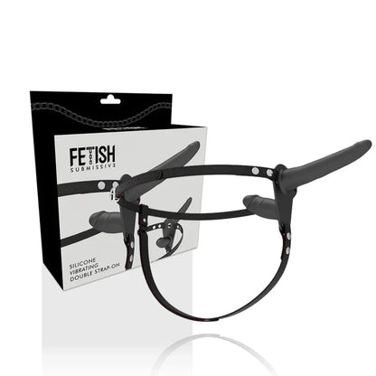 Fetish Submissive Harness – Vibrateur Noir Double Pénétration