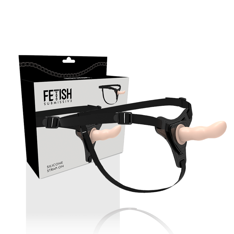 ARNÉS FETISH SUBMISSIVE - SILICONA PUNTO G CARNE 12,5 CM