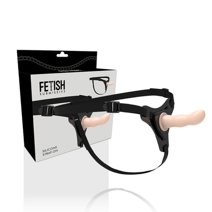 ARNÉS FETISH SUBMISSIVE - SILICONA PUNTO G CARNE 12,5 CM