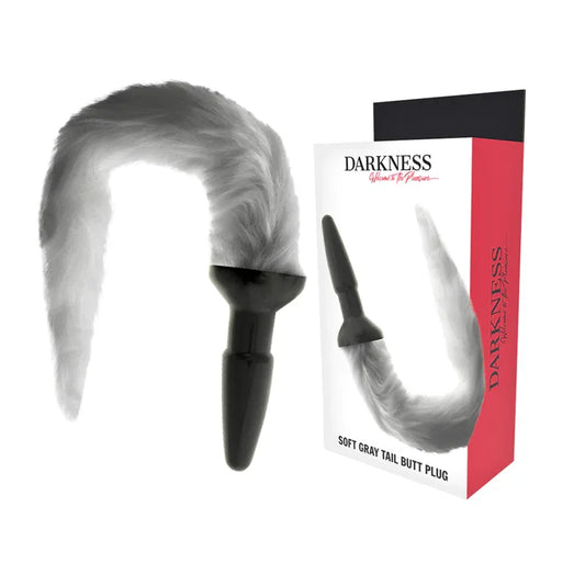 Darkness – Plug Anal en Silicone avec Queue Grise