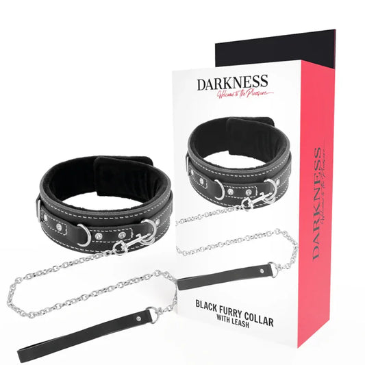 Darkness – Collier en Cuir de Haute Qualité avec Laisse