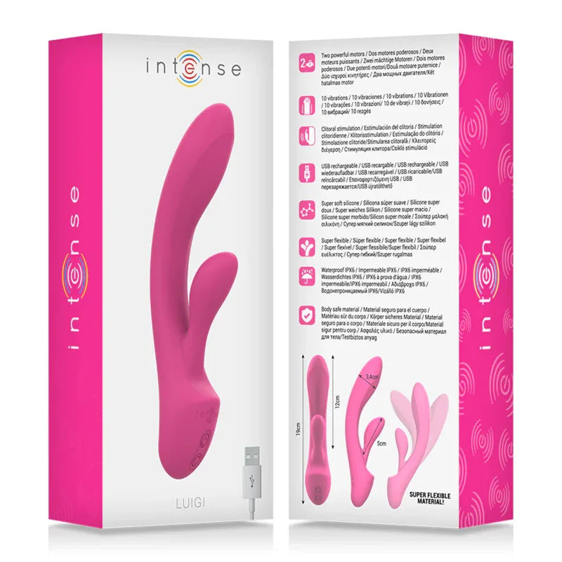 Intense – Vibrateur Luigi Rabbit Silicone Liquide Rose