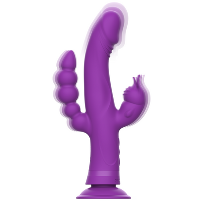 INTENSE - CASANOVA RABBIT VIBRADOR DE SILICONA DE TRIPLE MOTOR MORADO