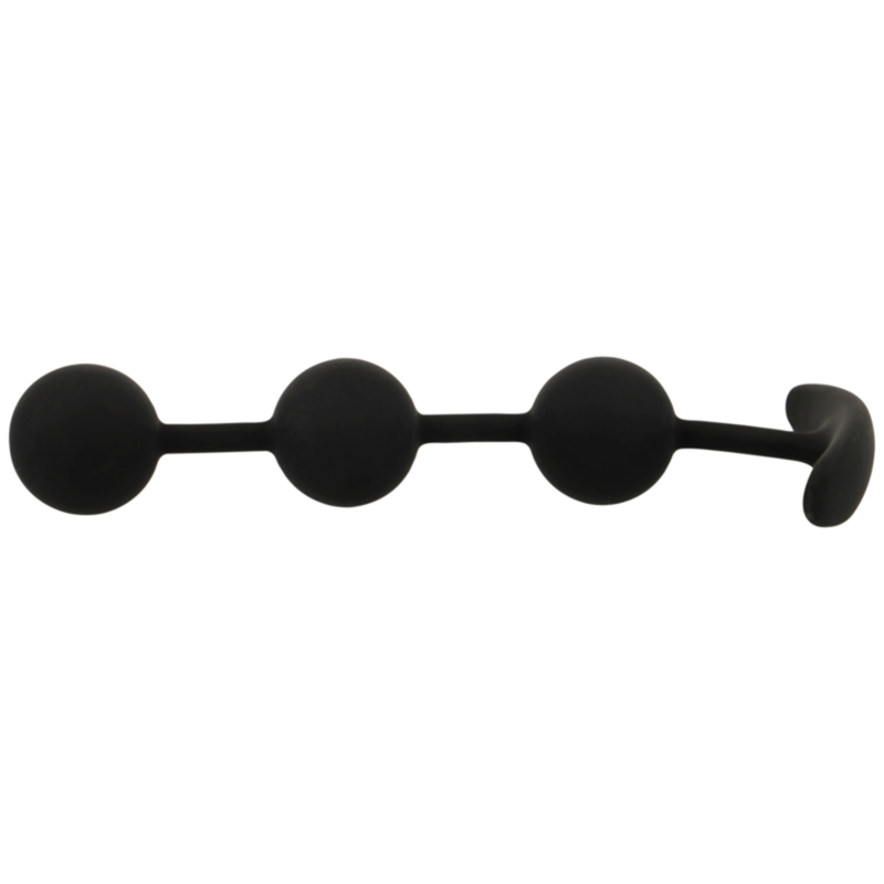 Chapelet anal harry 3 sphères en silicone 14 cm – Black & Silver