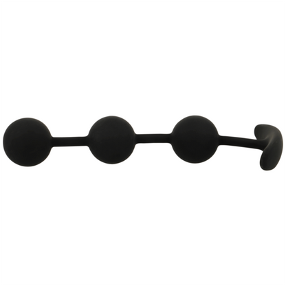 Chapelet anal harry 3 sphères en silicone 14 cm – Black & Silver