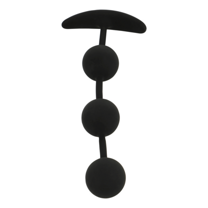 Chapelet anal harry 3 sphères en silicone 14 cm – Black & Silver