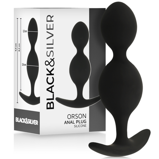 Plug anal plug orson silicone 2 ondes anal 9 cm – Black & Silver