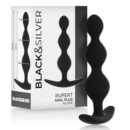 Chaîne à billes anal rupert 10 cm – Black & Silver