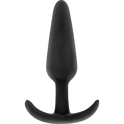 Bouchon anal en silicone hansel avec petite poignée – Black & Silver