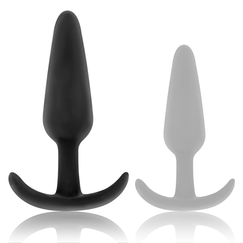 Plug anal en silicone kael avec poignée moyenne – Black & Silver