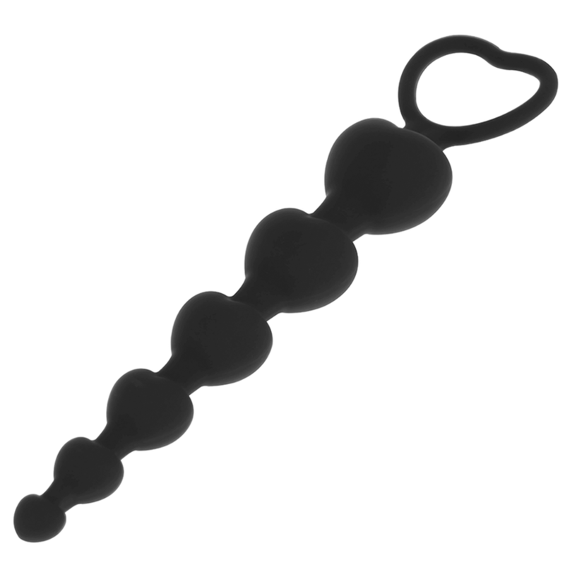 Chaîne de coeurs anal mila 18 cm – Black & Silver