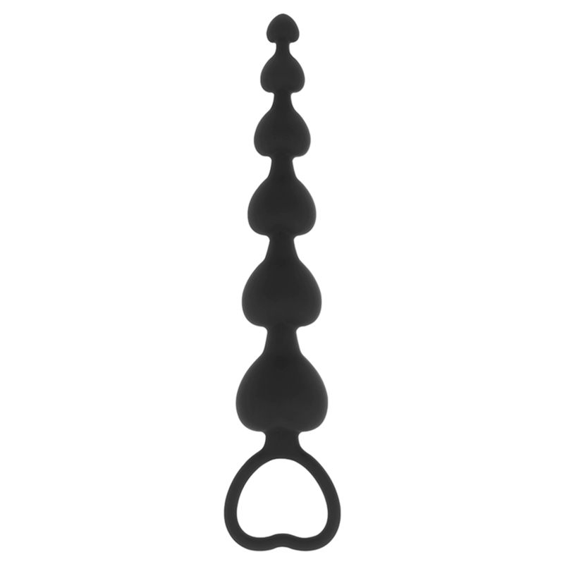 Chaîne de coeurs anal mila 18 cm – Black & Silver