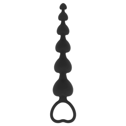 Chaîne de coeurs anal mila 18 cm – Black & Silver