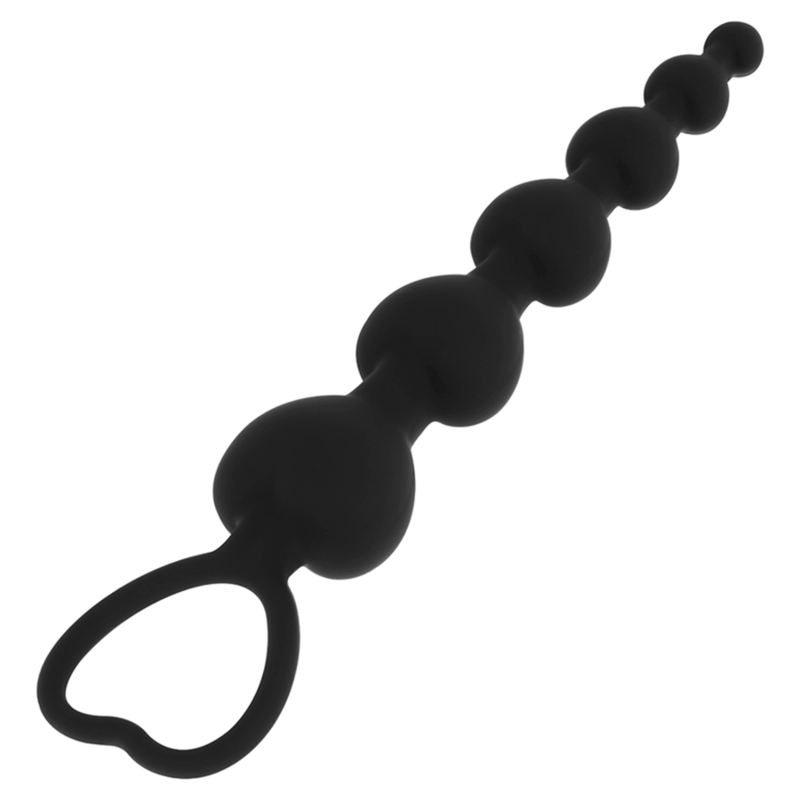 Chaîne de coeurs anal mila 18 cm – Black & Silver