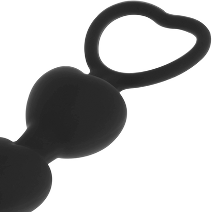 Chaîne de coeurs anal mila 18 cm – Black & Silver