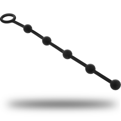 Chapelet anal korg silicone initiation 21 cm – Black & Silver
