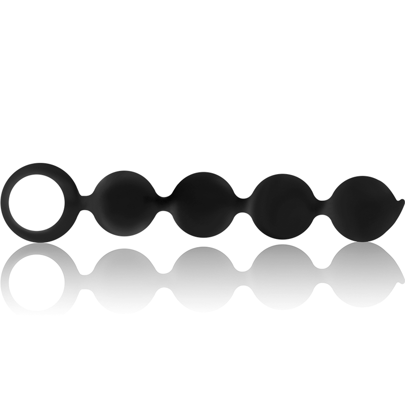 Chapelet anal lennon 4 sphères silicone 15 cm – Black & Silver