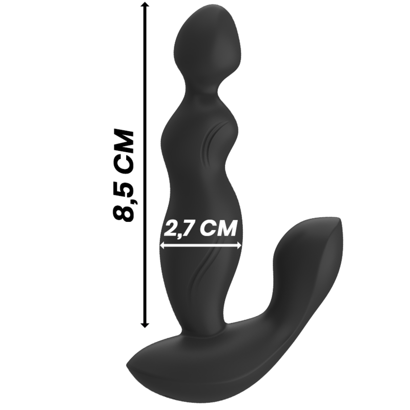 Télécommande en silicone pour plug anal cora – Black & Silver