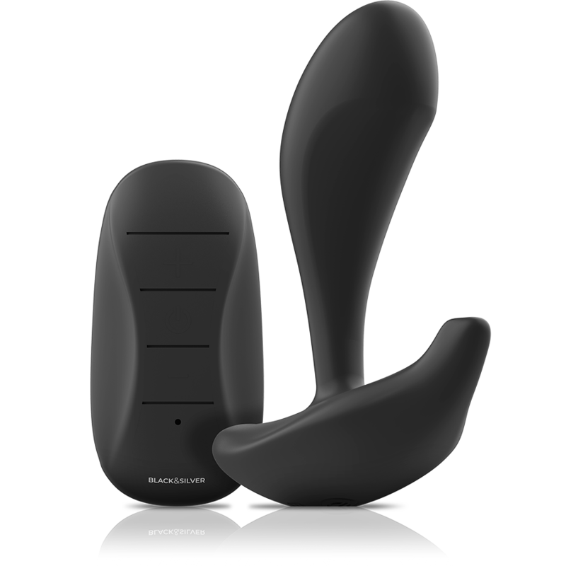 Télécommande en silicone pour plug anal dwayne – Black & Silver