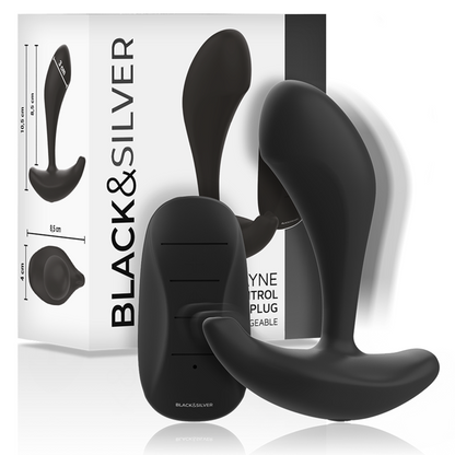 Télécommande en silicone pour plug anal dwayne – Black & Silver
