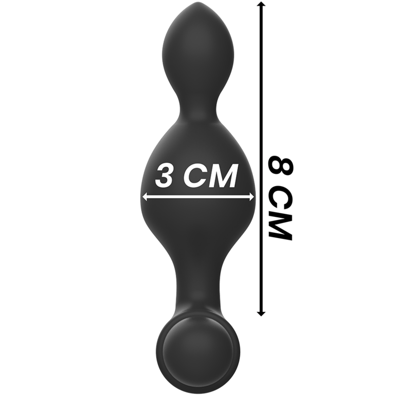 Tucker petite télécommande pour plug anal en silicone – Black & Silver