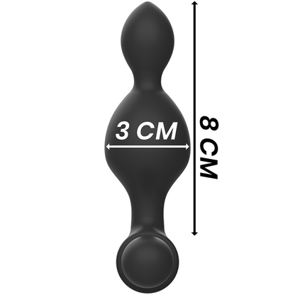 Tucker petite télécommande pour plug anal en silicone – Black & Silver