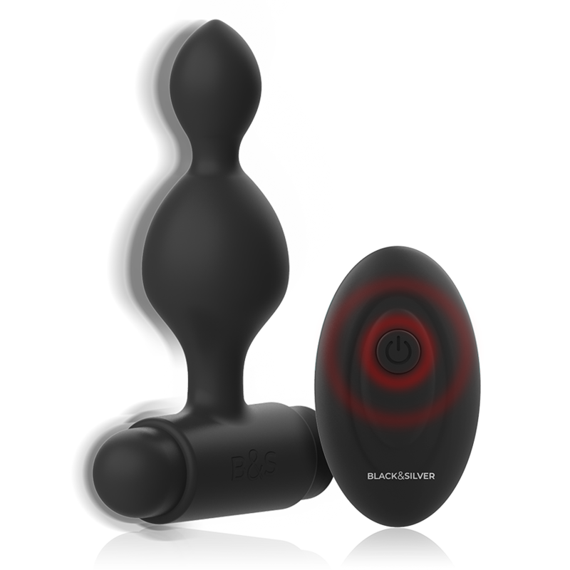 Tucker petite télécommande pour plug anal en silicone – Black & Silver