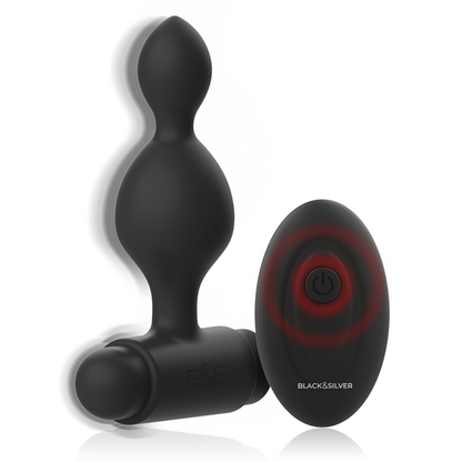 Tucker petite télécommande pour plug anal en silicone – Black & Silver