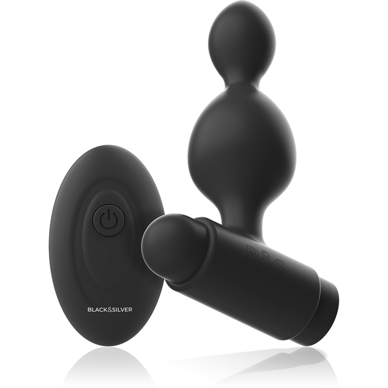 Tucker petite télécommande pour plug anal en silicone – Black & Silver