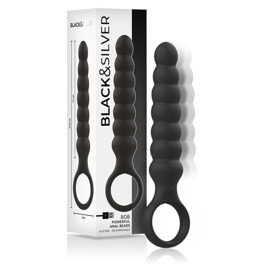 Dilatateur anal puissant en silicone bob – Black & Silver