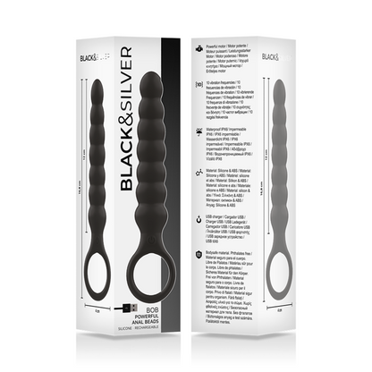 Dilatateur anal puissant en silicone bob – Black & Silver