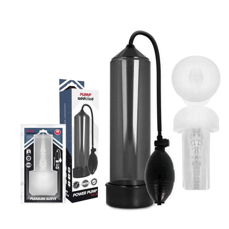 Pump Addicted – Rx3 Noir avec Manchon de Plaisance