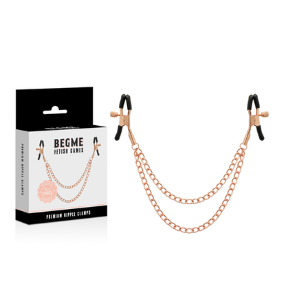 BEGME - PINZAS PARA PEZONES PREMIUM EDICIÓN NEGRA CON CADENA